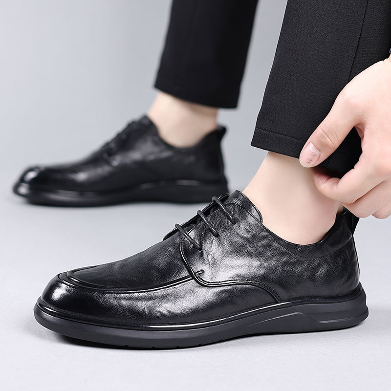 Men's Business Soft-Soled Top-Grain Cowhide Breathable Casual Leather Shoes